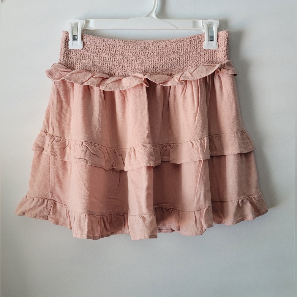 Pink ruffle skirt